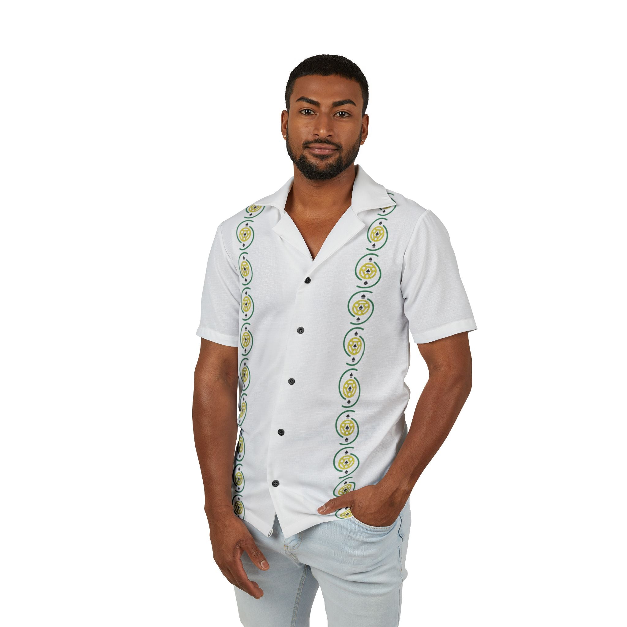 LSFL Logo Hawaiian Shirt - Wht