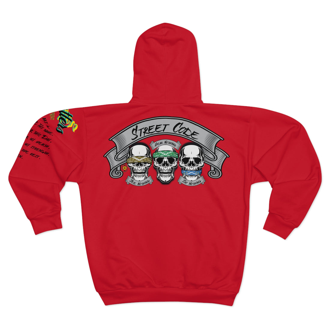 3 Wise Skulls Zip Hoodie DRd