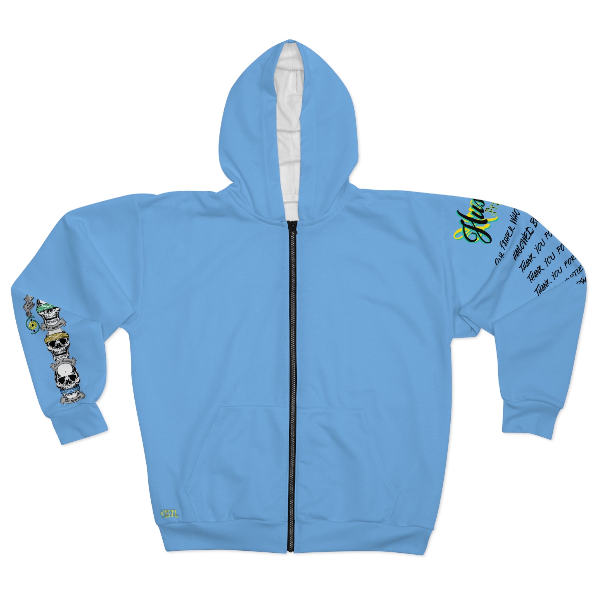 3 Wise Skulls Zip Hoodie SkB